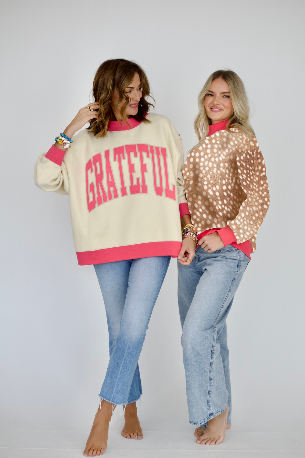 Poppy and Pine Grateful 2-Sided Mock Sweatshirt