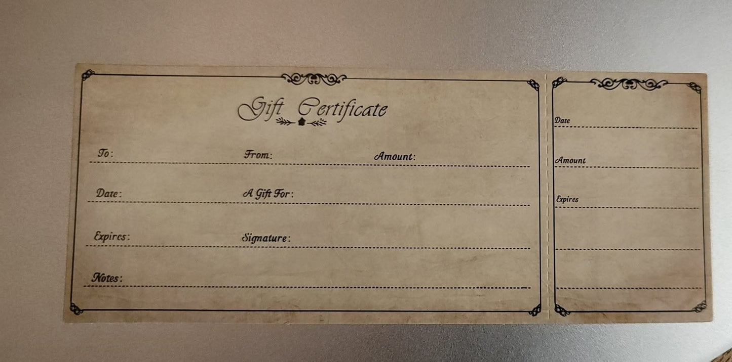 Gift certificates