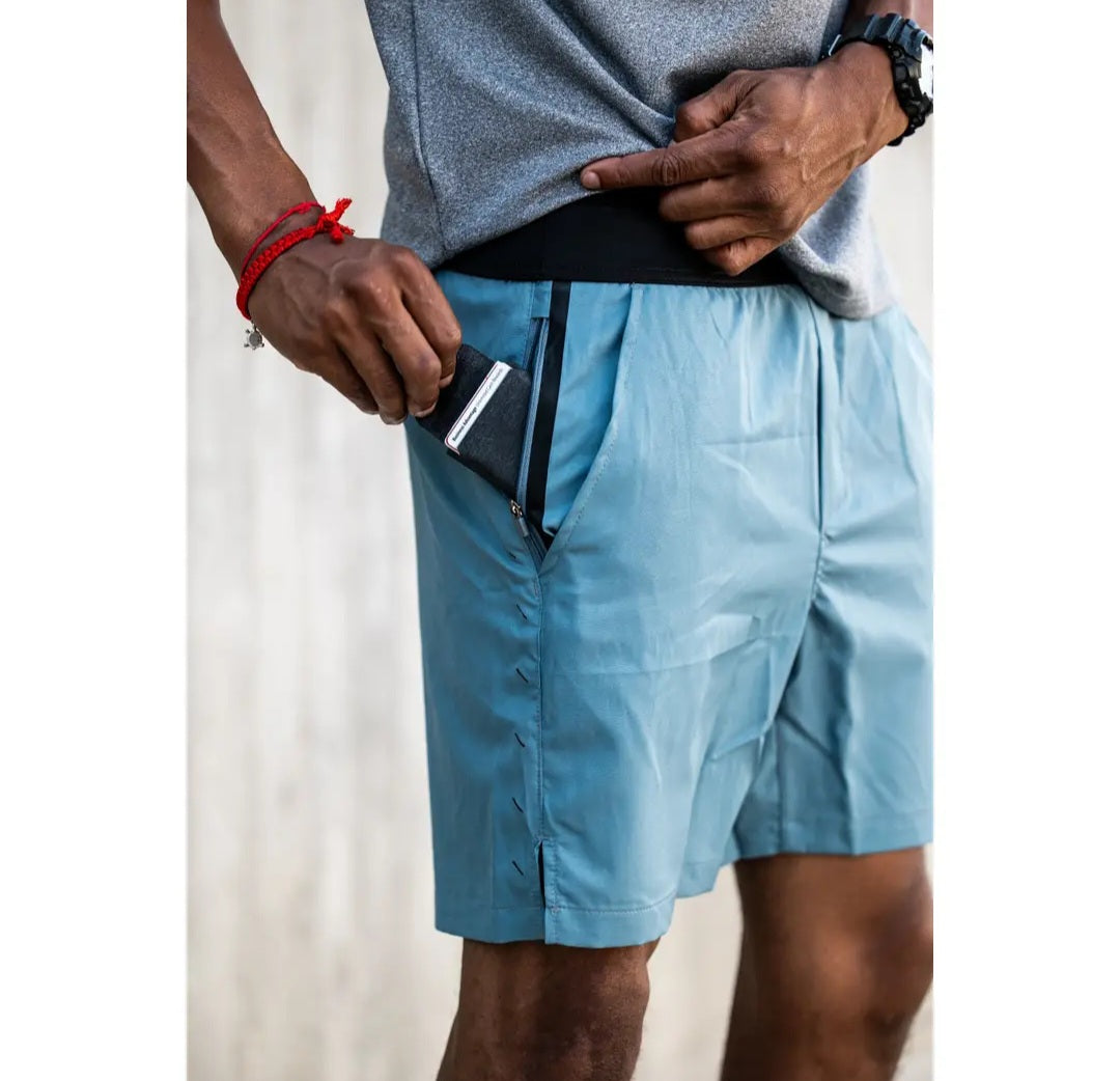 Dadbod Apparel Impact Active Shorts- Slate Blue