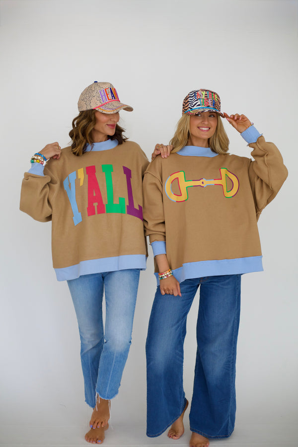 Poppy and Pine Y'ALL 2-Sided Mock Sweatshirt Preorder