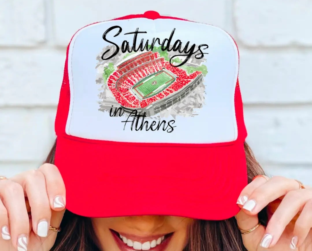 Saturdays in Athens Trucker Hat