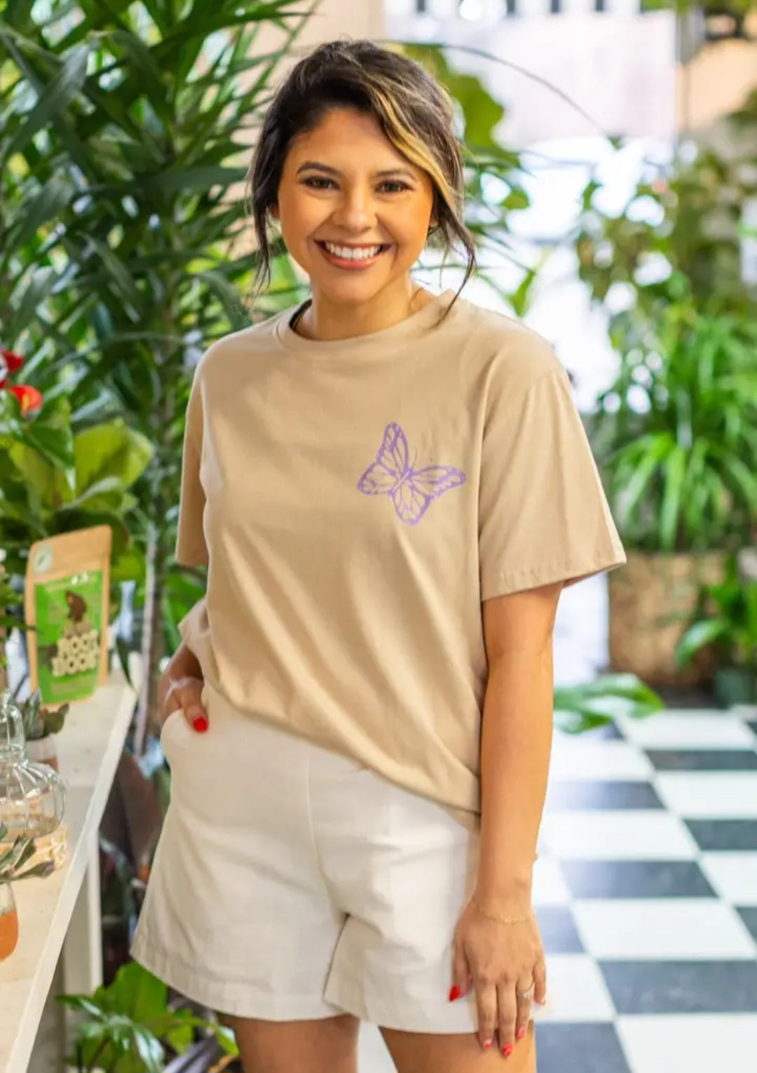 Grace and Emma Free Indeed Beige Tee