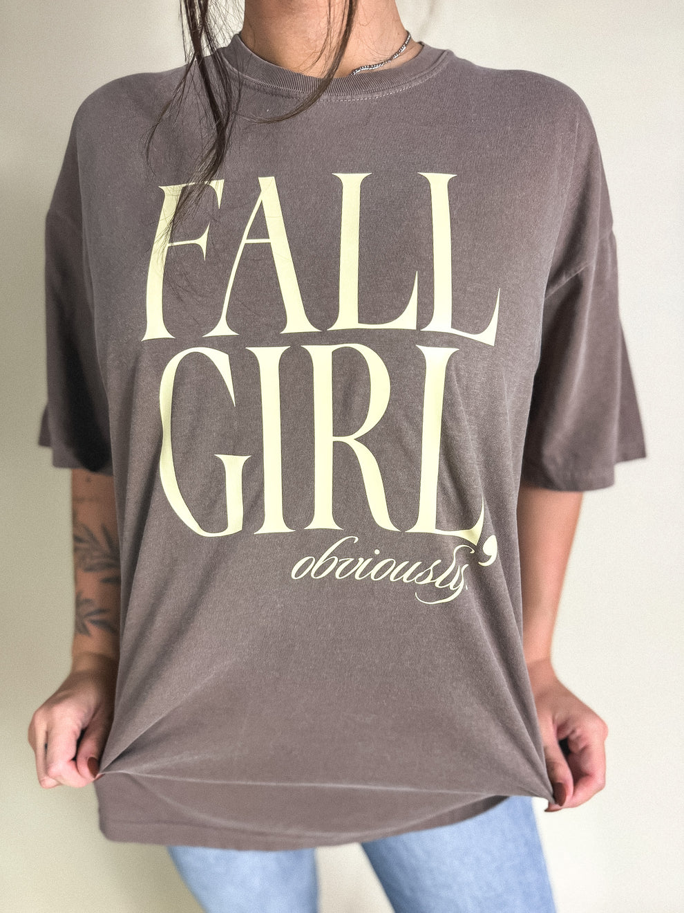 Birdie Fall Girl, Obviously Graphic Tee on Espresso