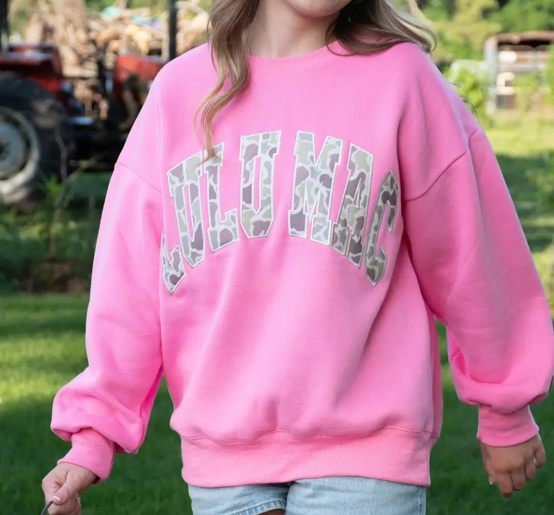 Lulu Mac Bubblegum Camo Sweatshirt