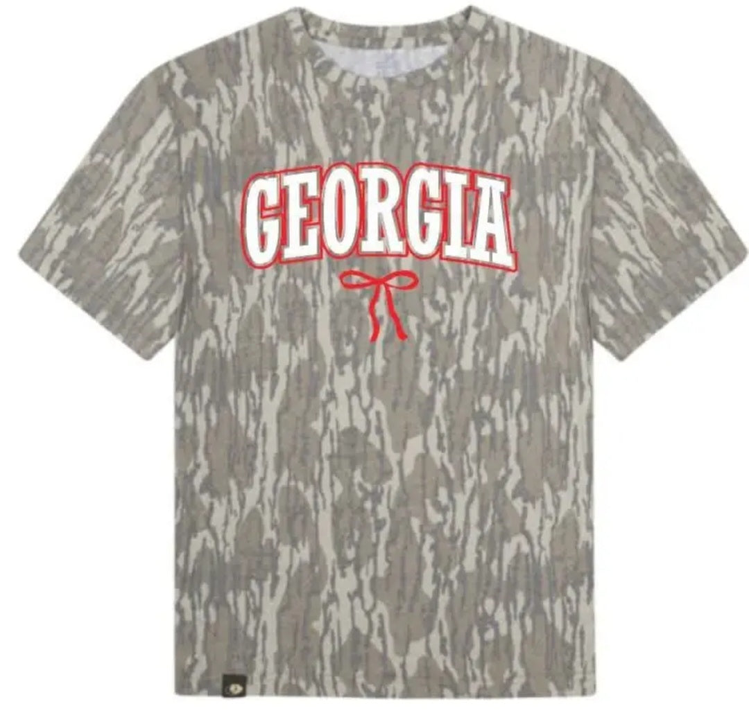 Custom Camo Georgia Bow Grahic Tee