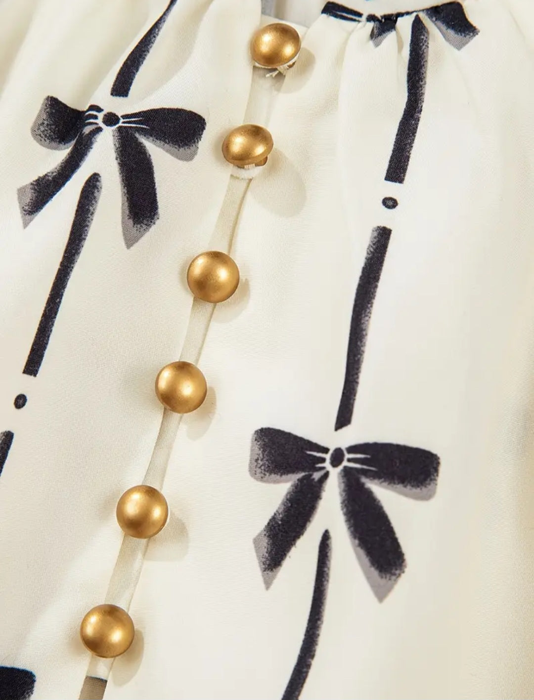 Bow Print Ruffle Hem Dress