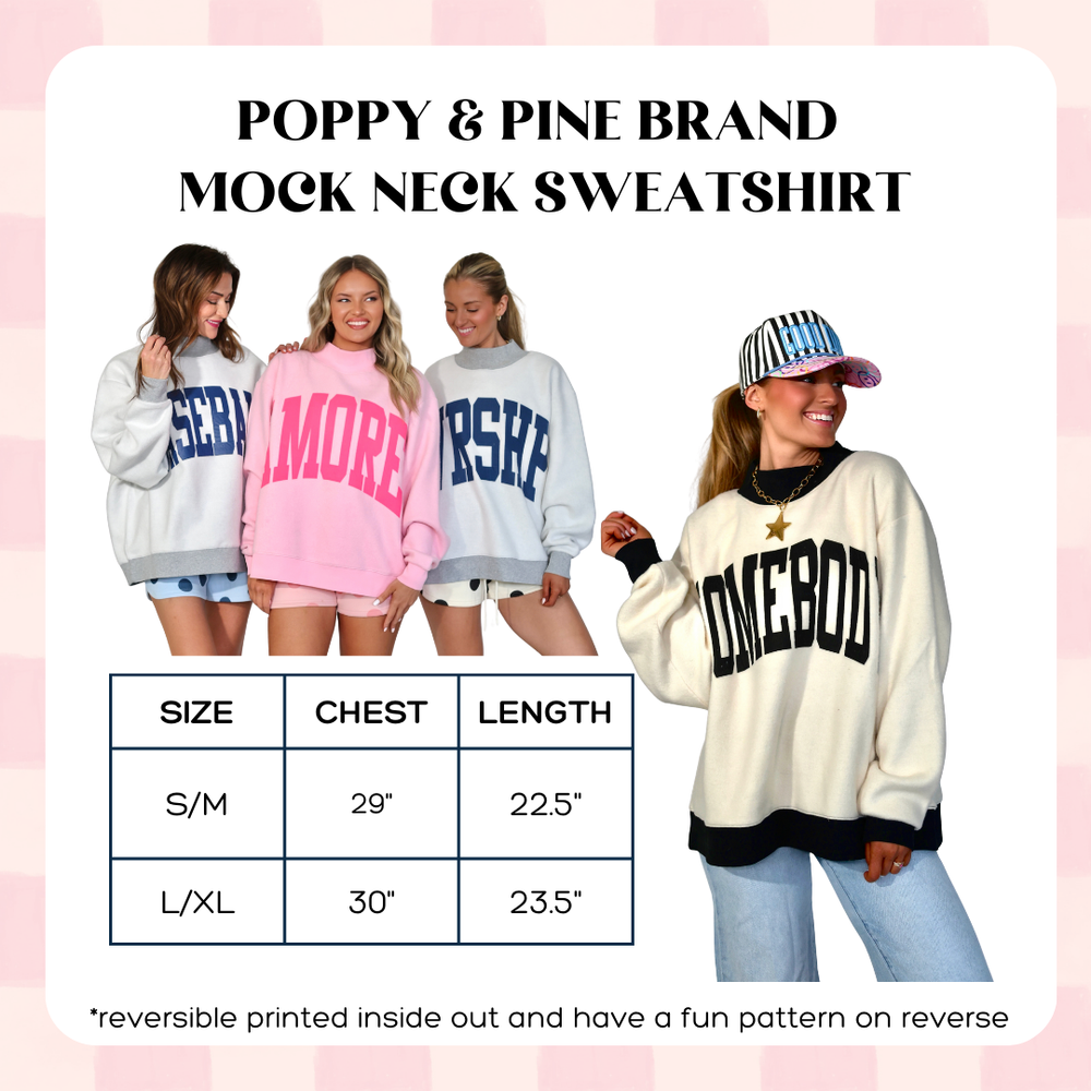 Poppy and Pine Go Sports 2-Sided Mock Sweatshirt
