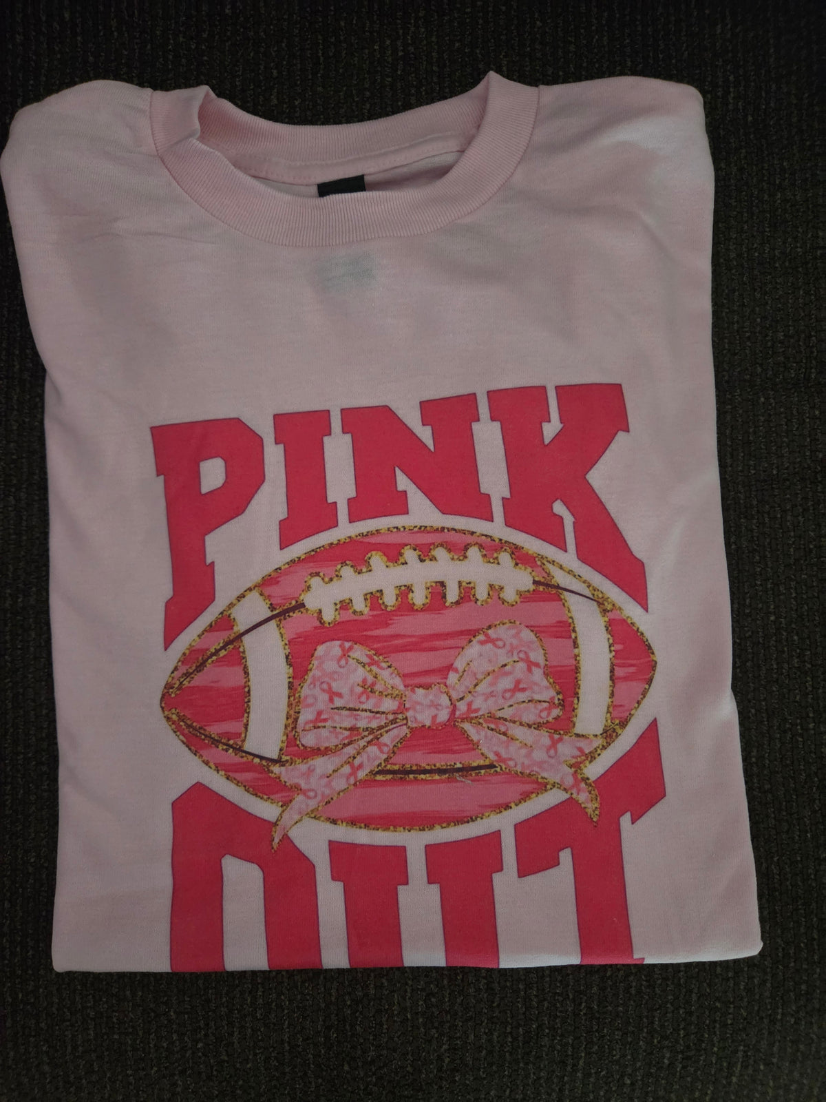 Pink Out Pink Football Breast Cancer Awareness Tee