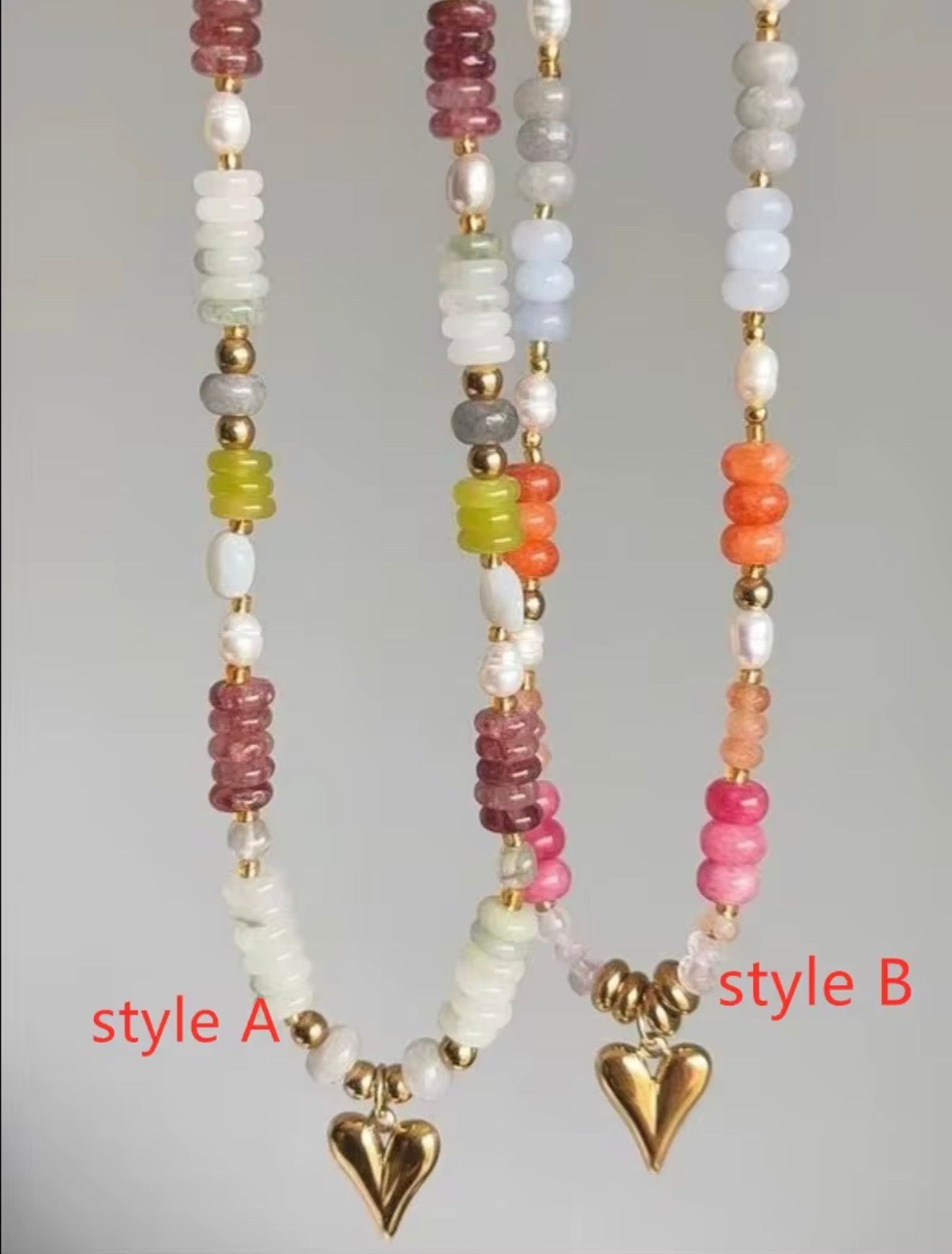 Summer Trendy Heart Beaded Necklace Preorder