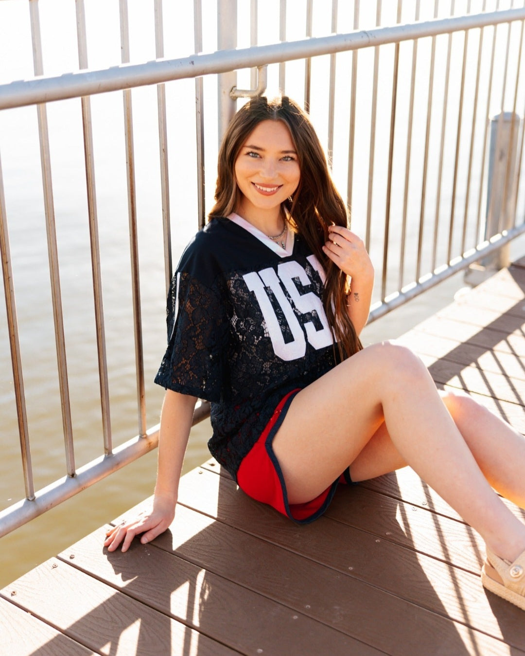 Grace and Emma Navy Lace USA Jersey