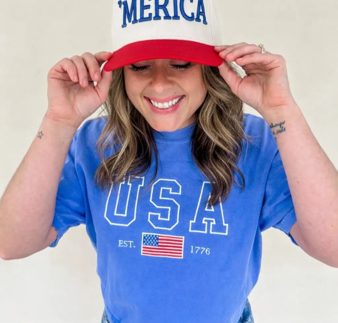 'MERICA Embroidered Trucker Hat