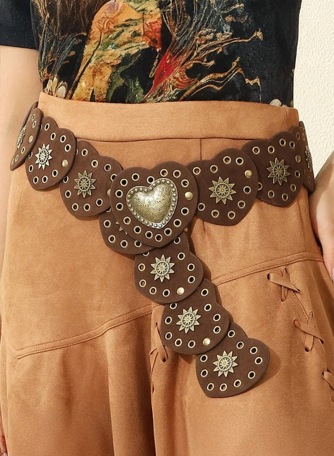 Coffee Bohemian Vintage Heart Belt