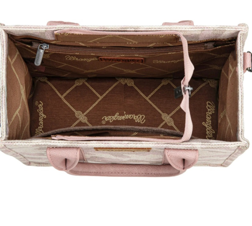 Wrangler Camo Print Tote/Crossbody - Pink
