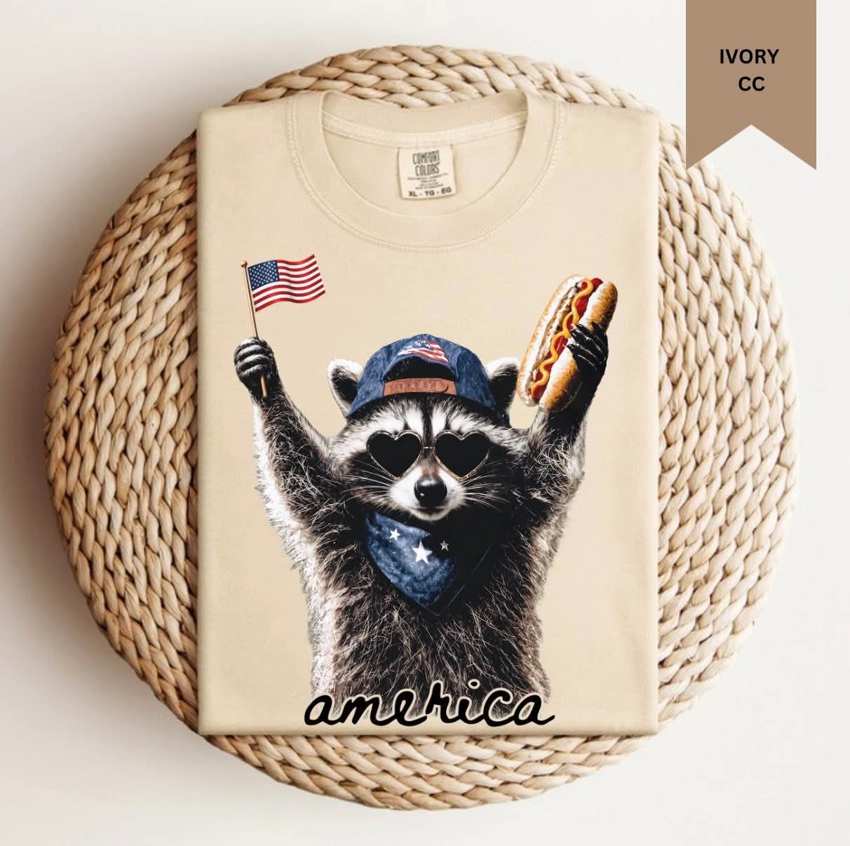 America Racoon Tee