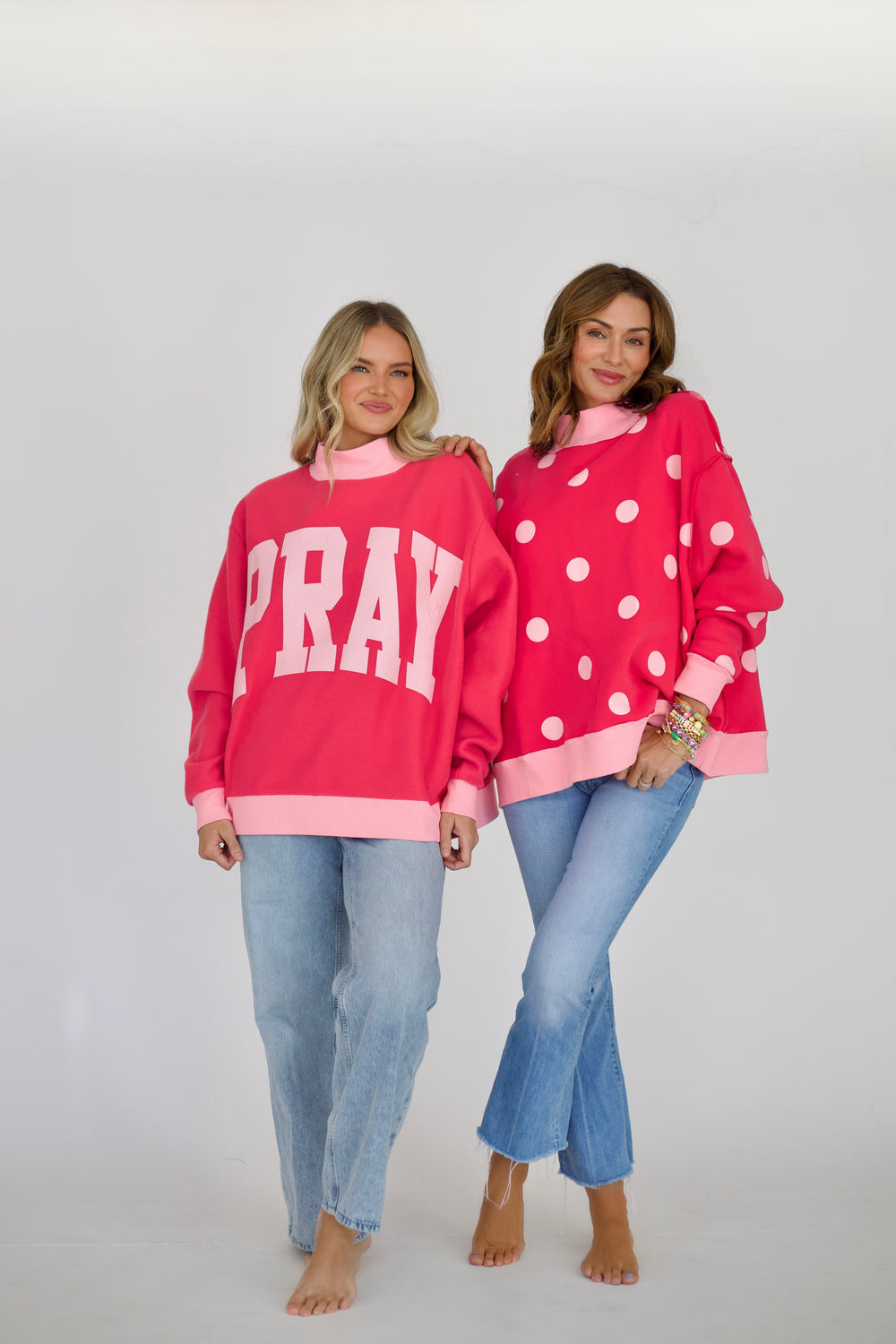 Poppy and Pine Just Pray 2-Sided Mock Sweatshirt