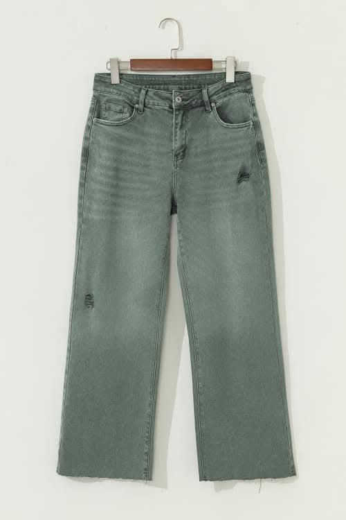 Green Distressed Jeans