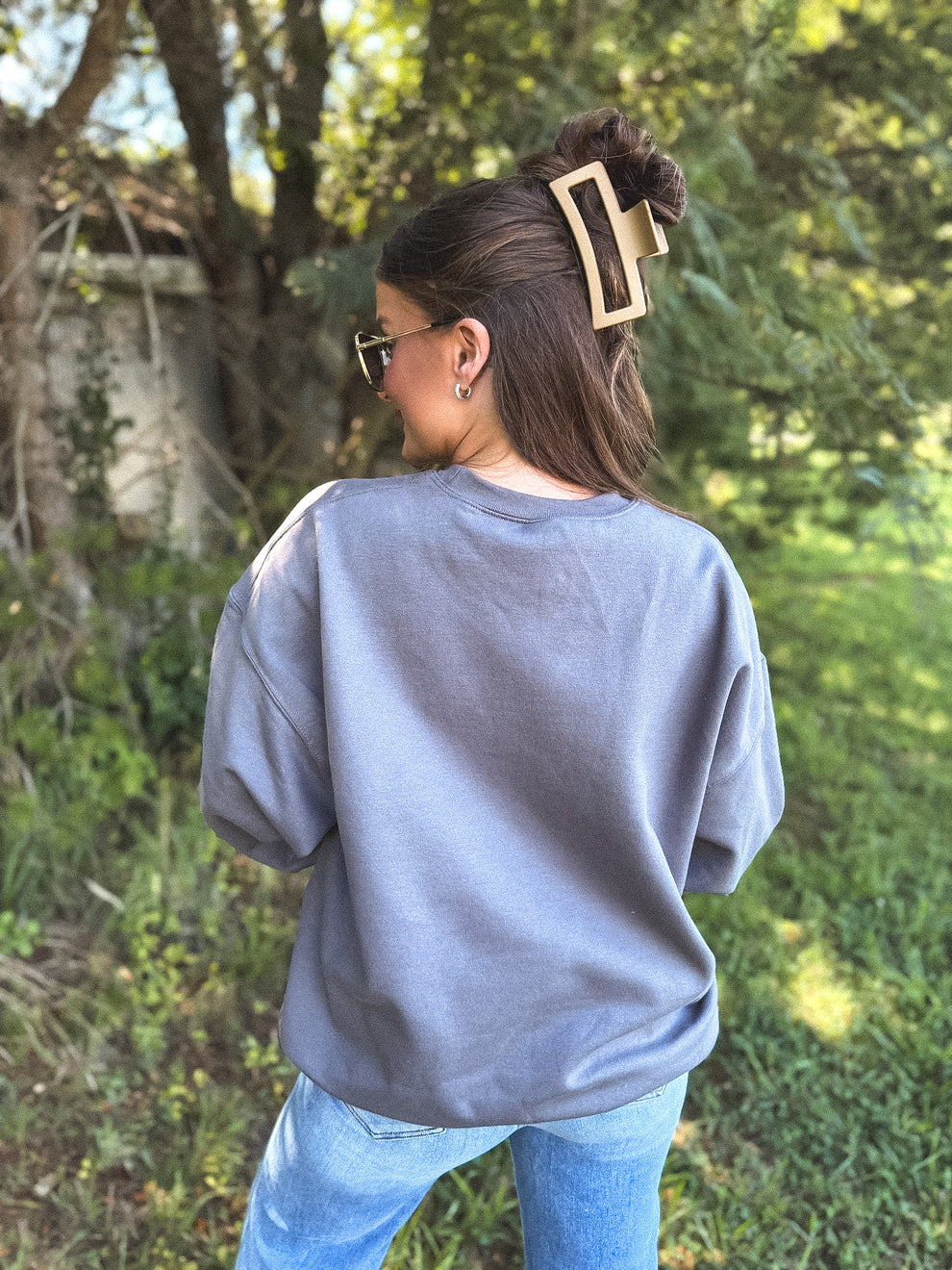 I Will Praise with Ducks Graphic Crewneck on Charcoal