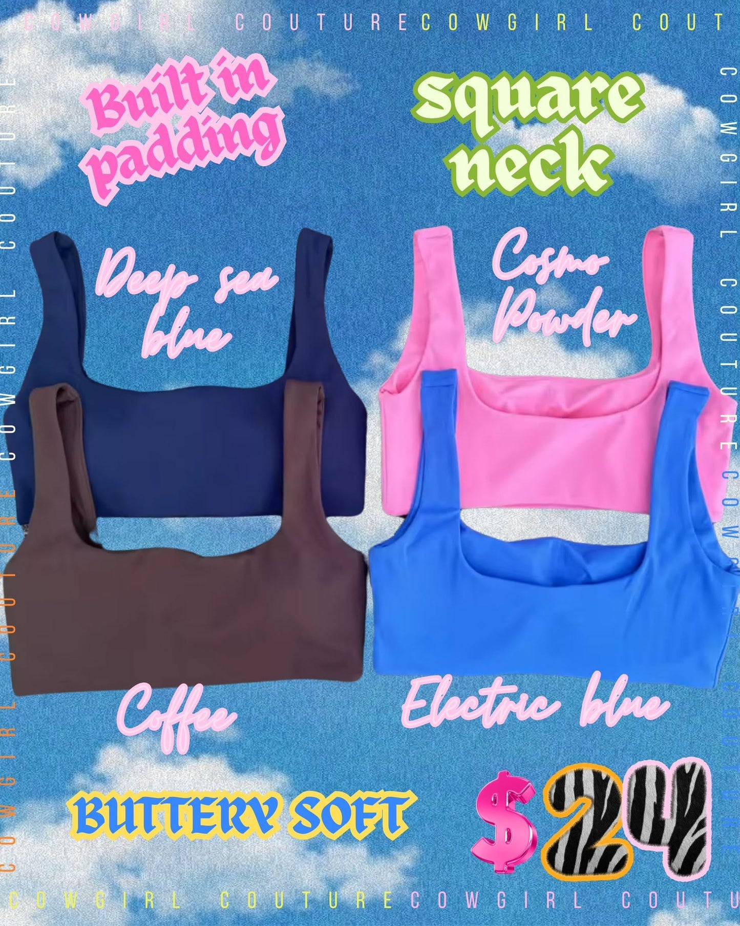 Square Neck Crop Bra