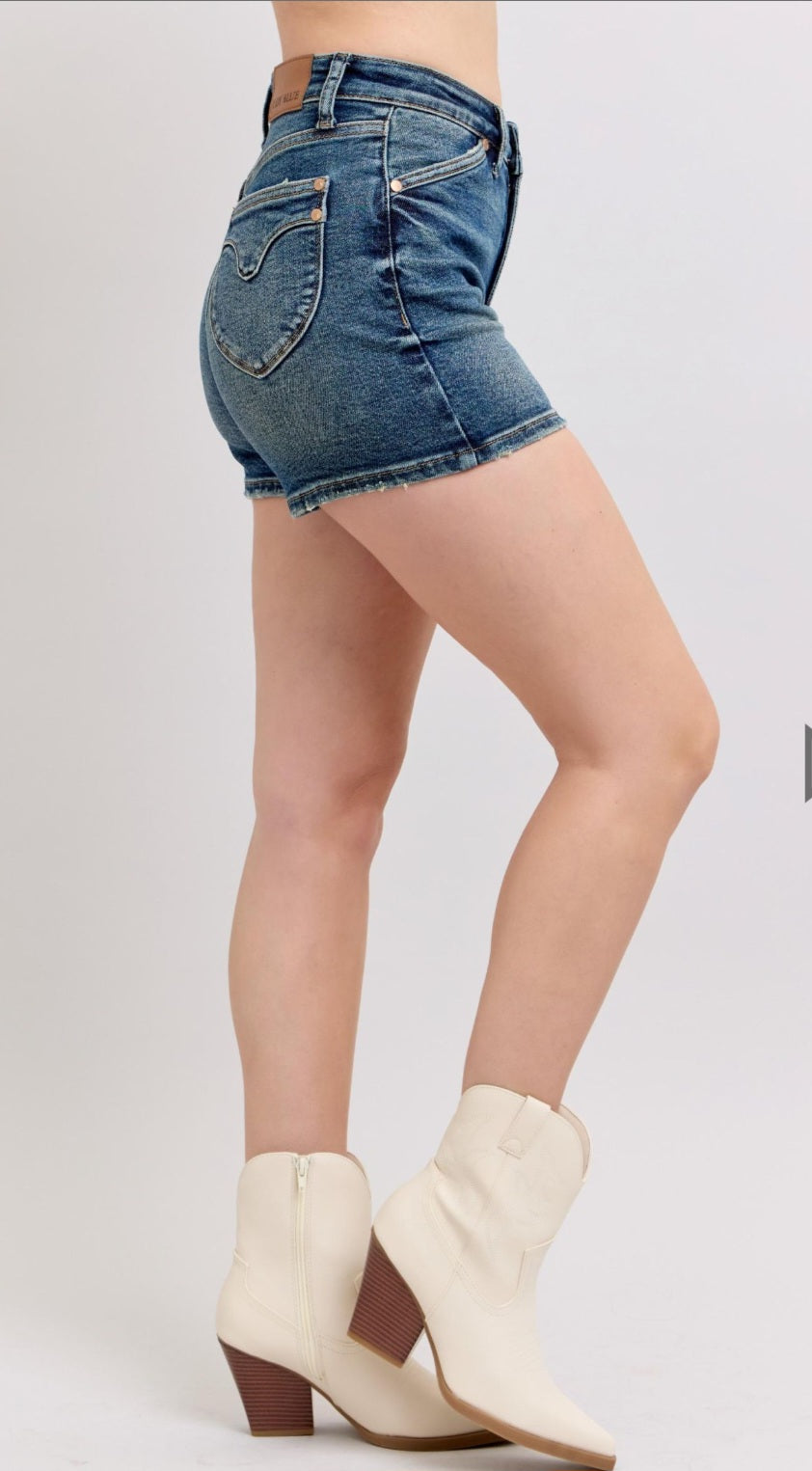 Judy Blue HW Shield Back Pocket Shorts