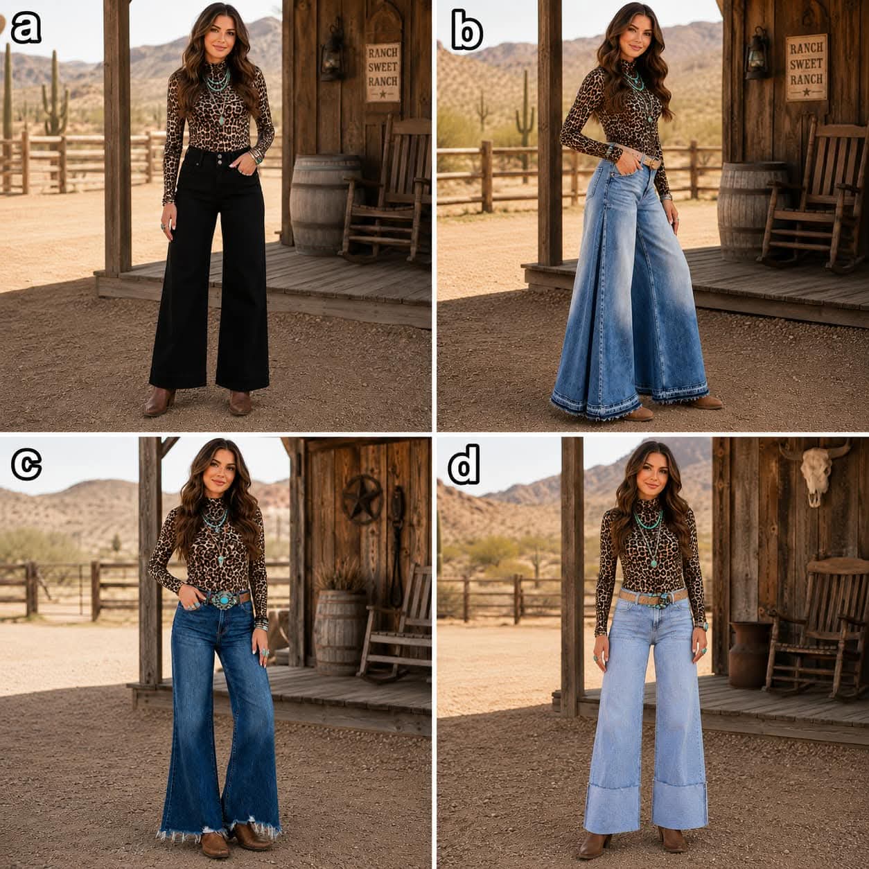 Side Seam Flare Denim Jeans