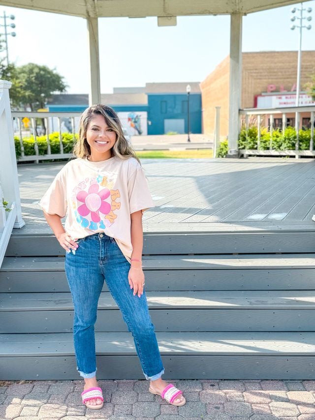 Grace+Emma Let's Learn Today on Beige Tee