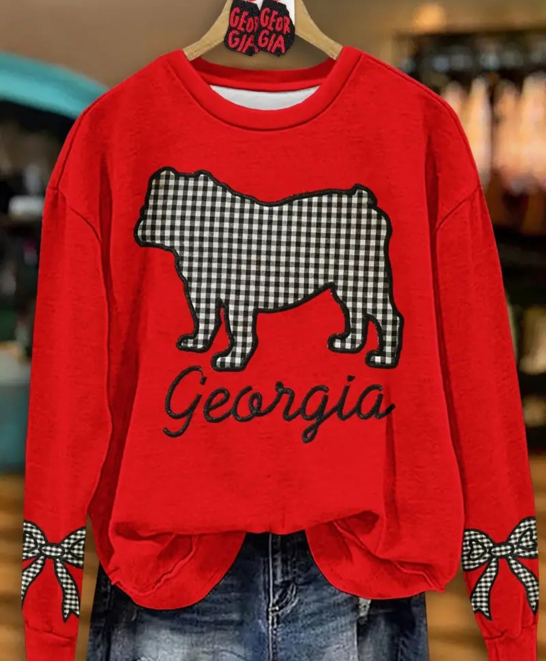 Women's Red Georgia 3D Printed Sweatshirt