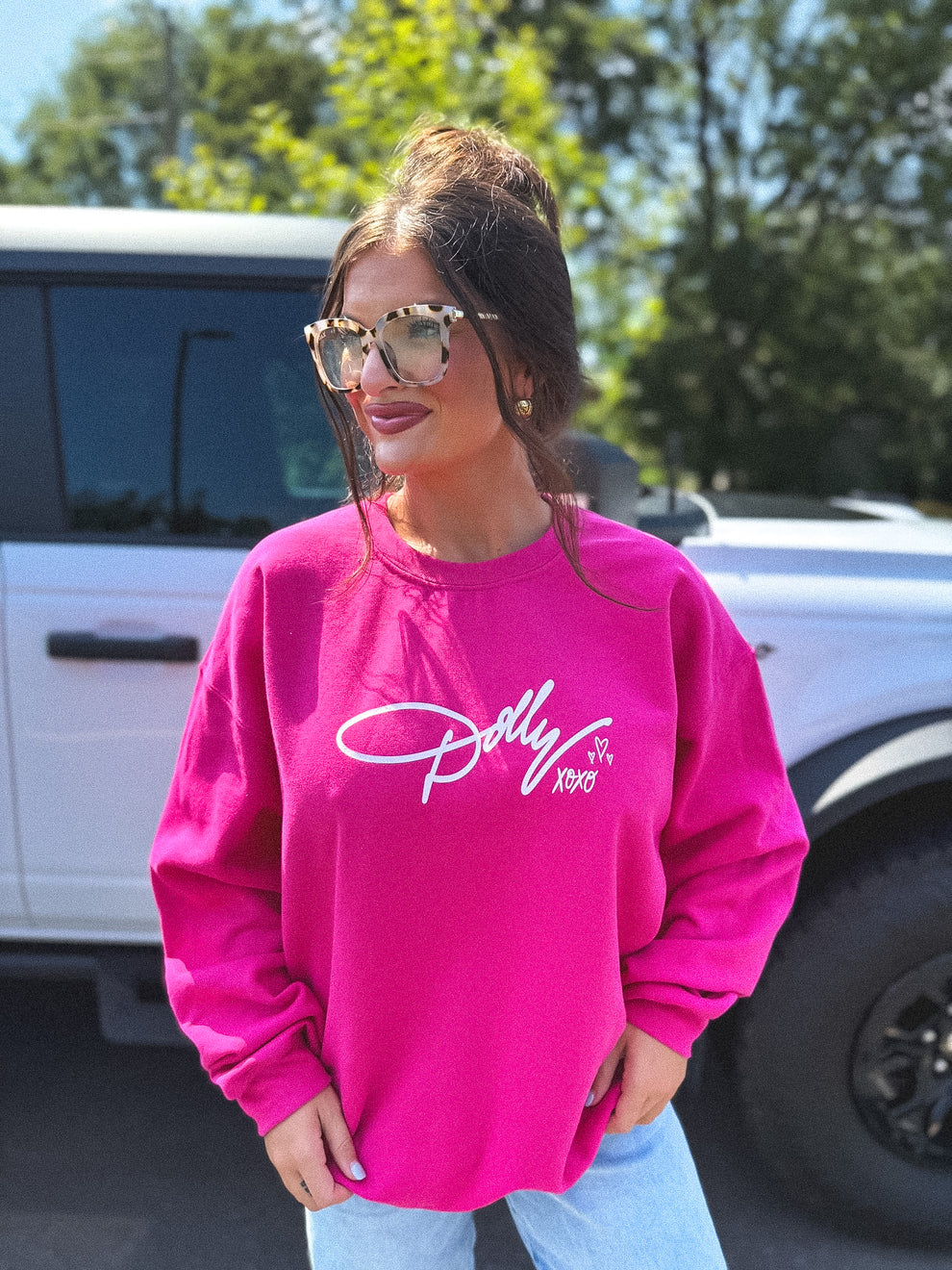 Birdie Dolly XOXO Graphic Crewneck on Heliconia