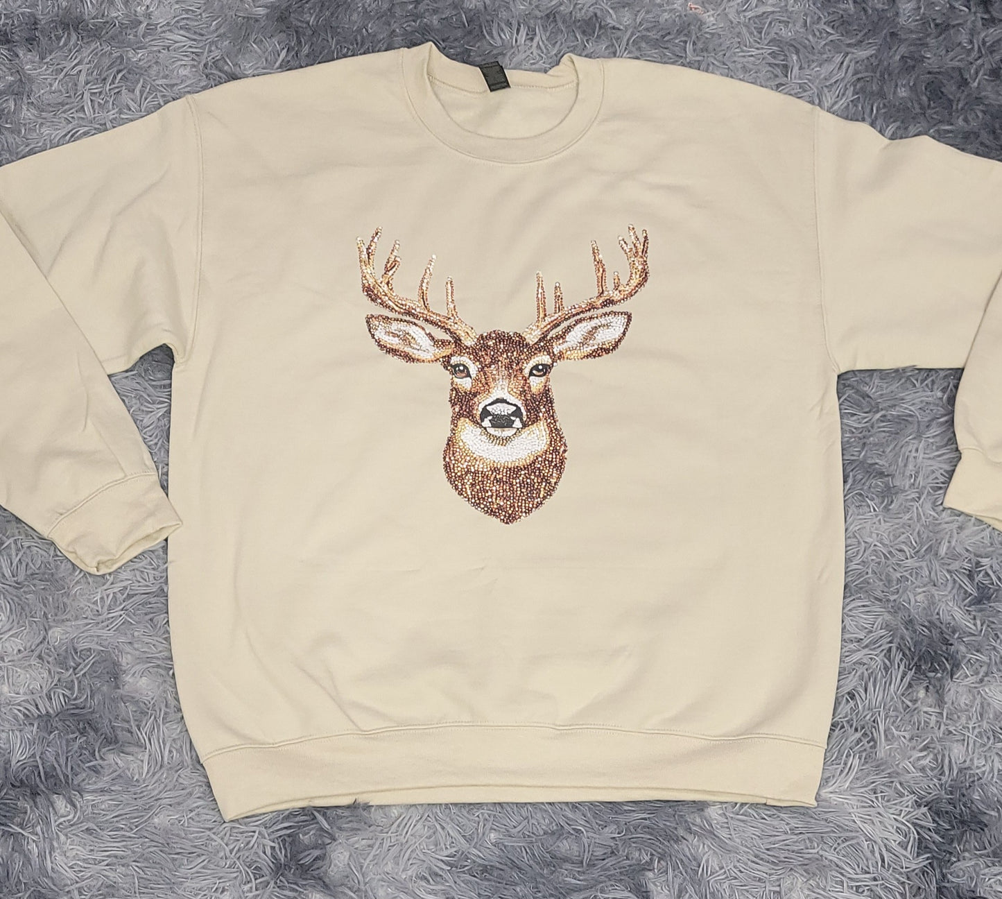 Faux Rhinestone Buck Sweatshirt