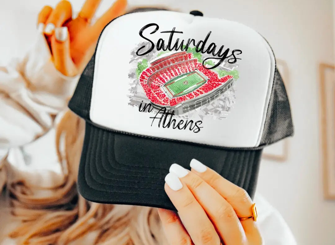 Saturdays in Athens Trucker Hat