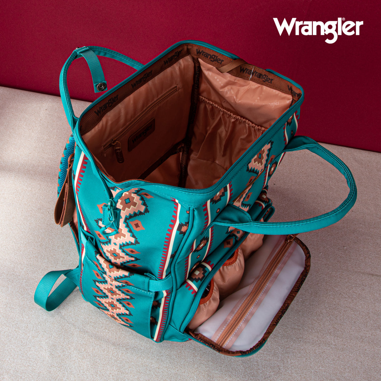 Wrangler Aztec Printed Callie Backpack Green