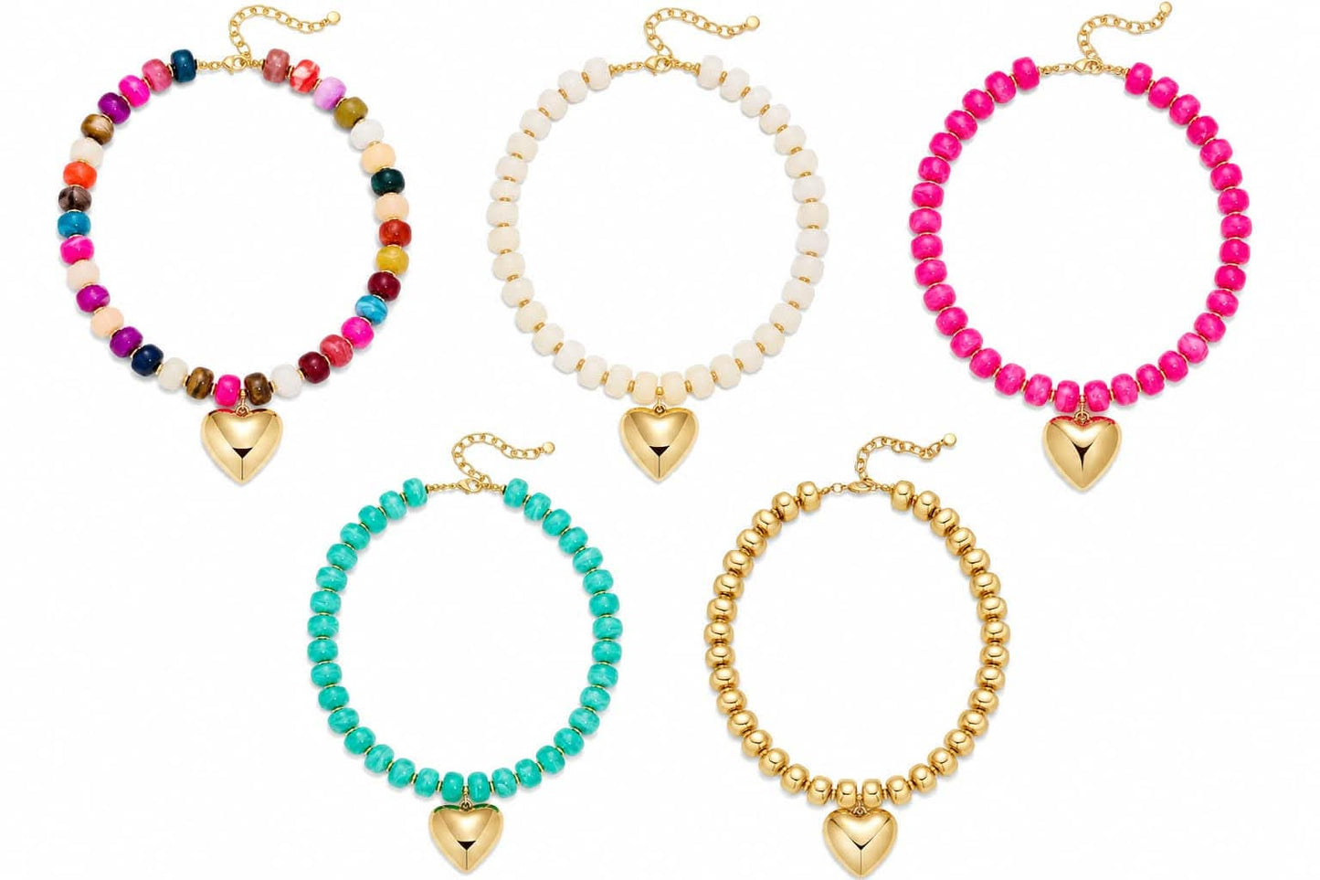 Chunky Heart Bead Necklace Preorder