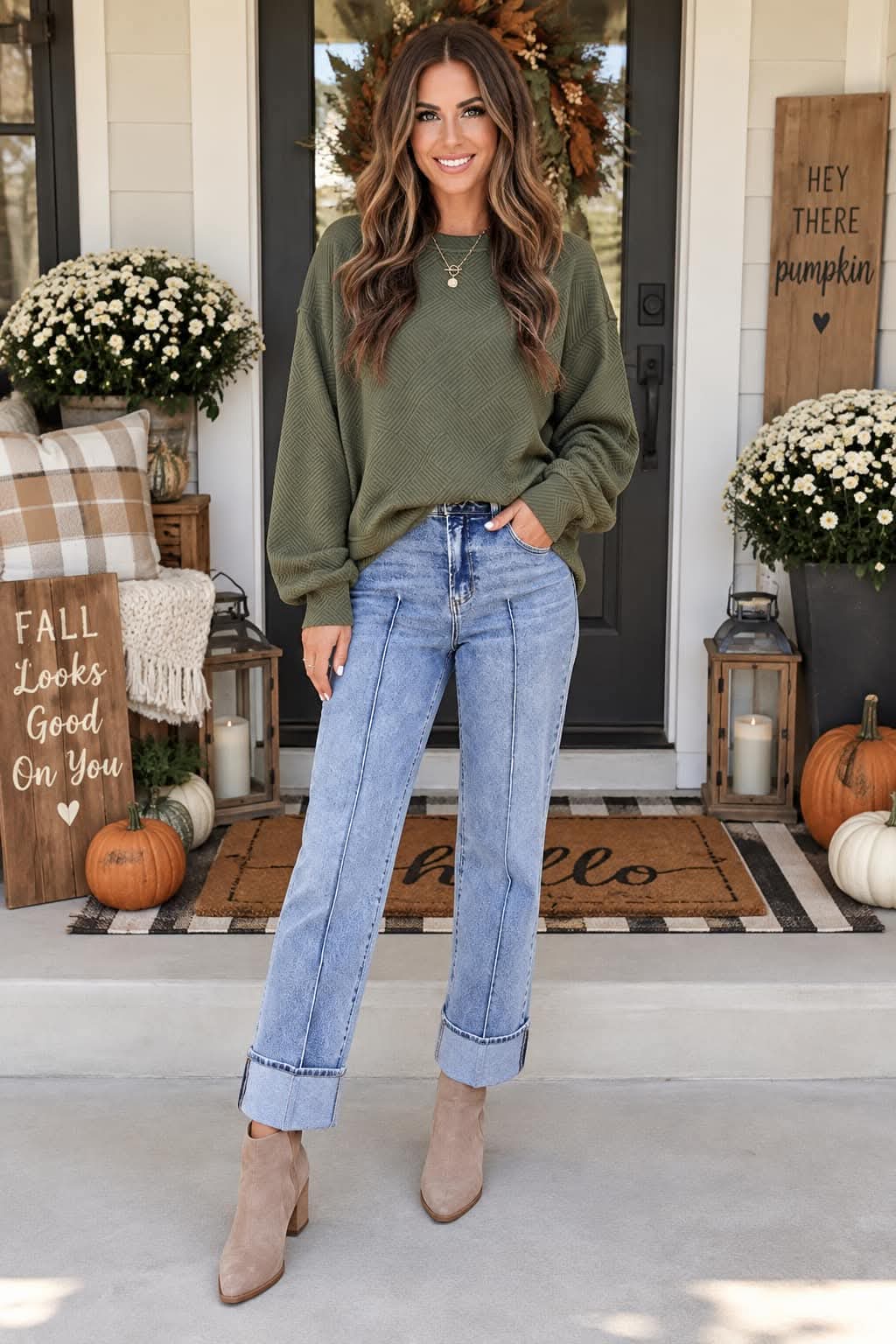 Center Seam Cuff Jeans