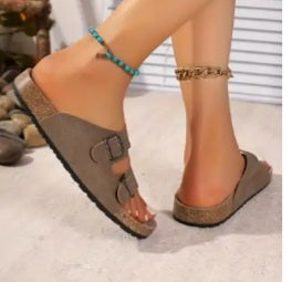 Women's Retro Cork Slide Sandals