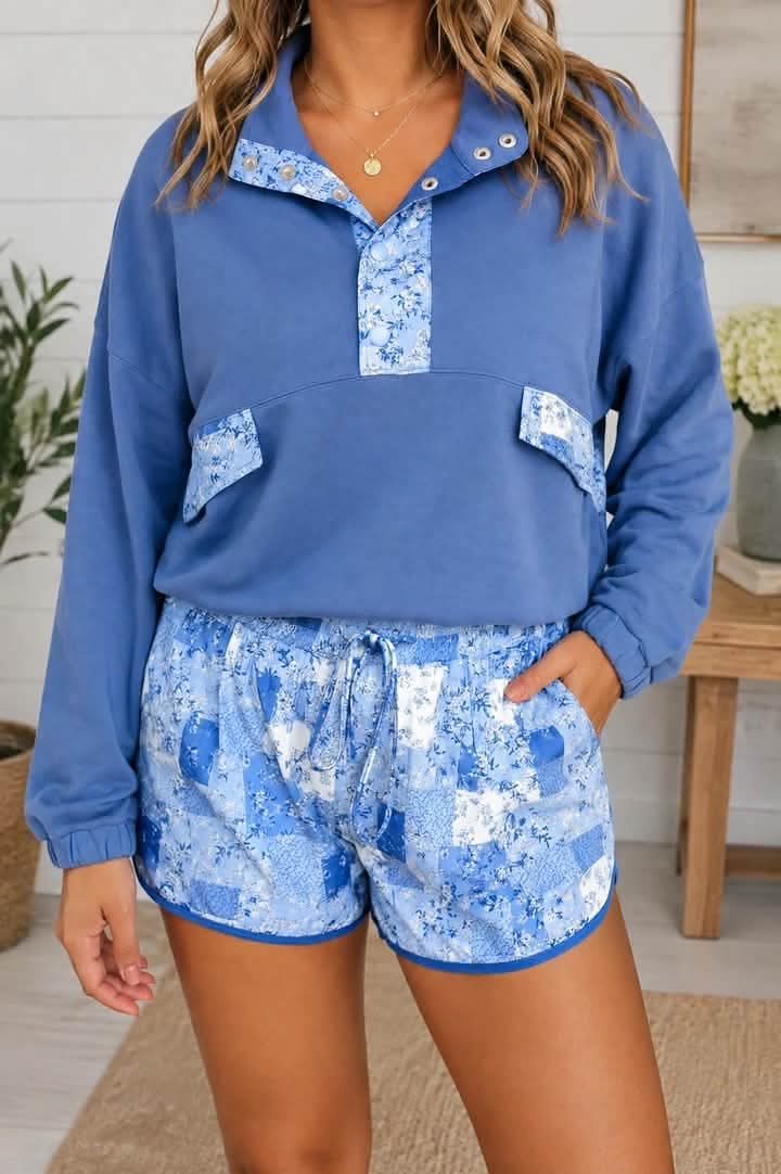 Blue Floral Plus Patchwork Set