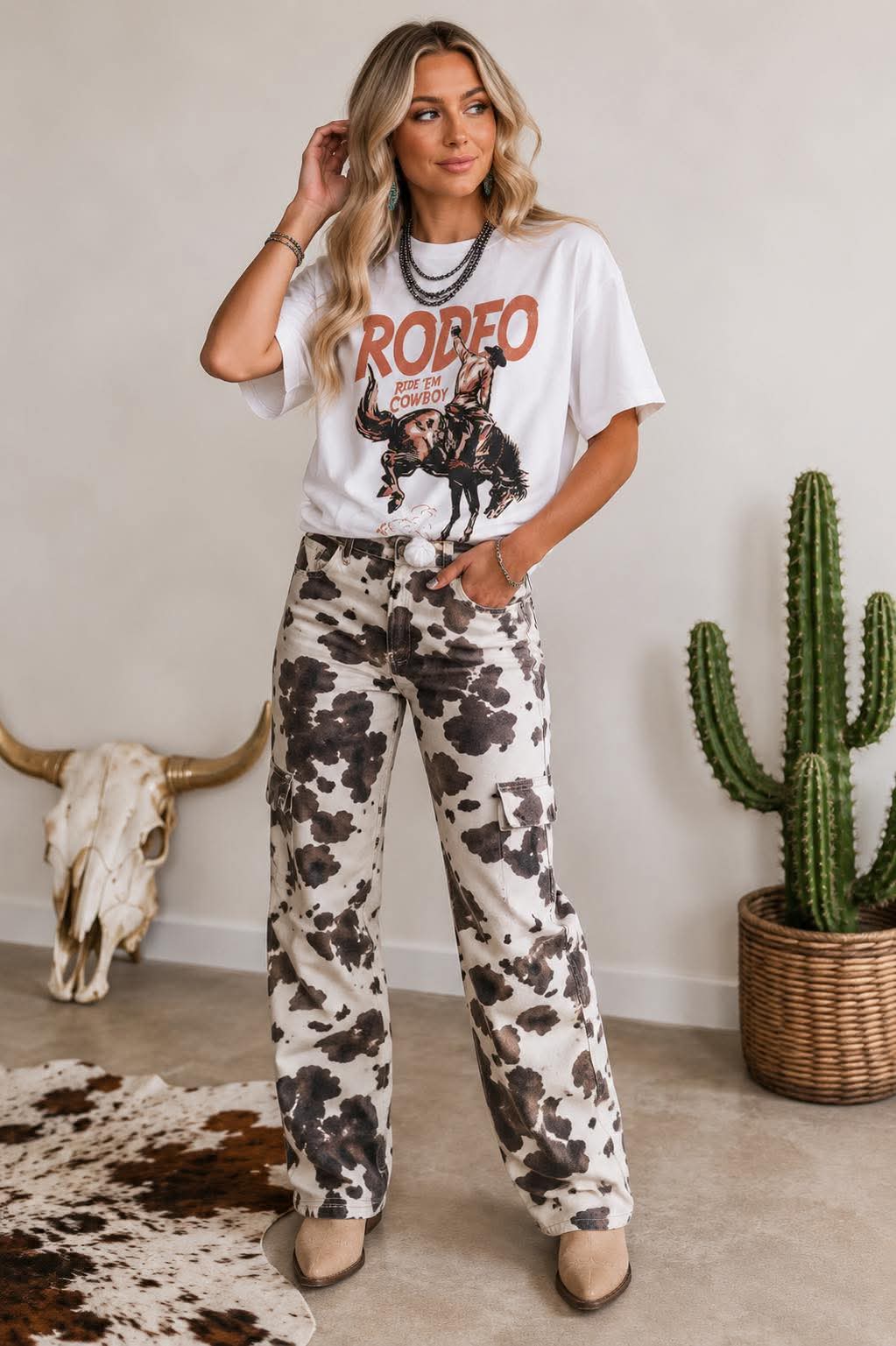 Brown Cow Spot Jeans