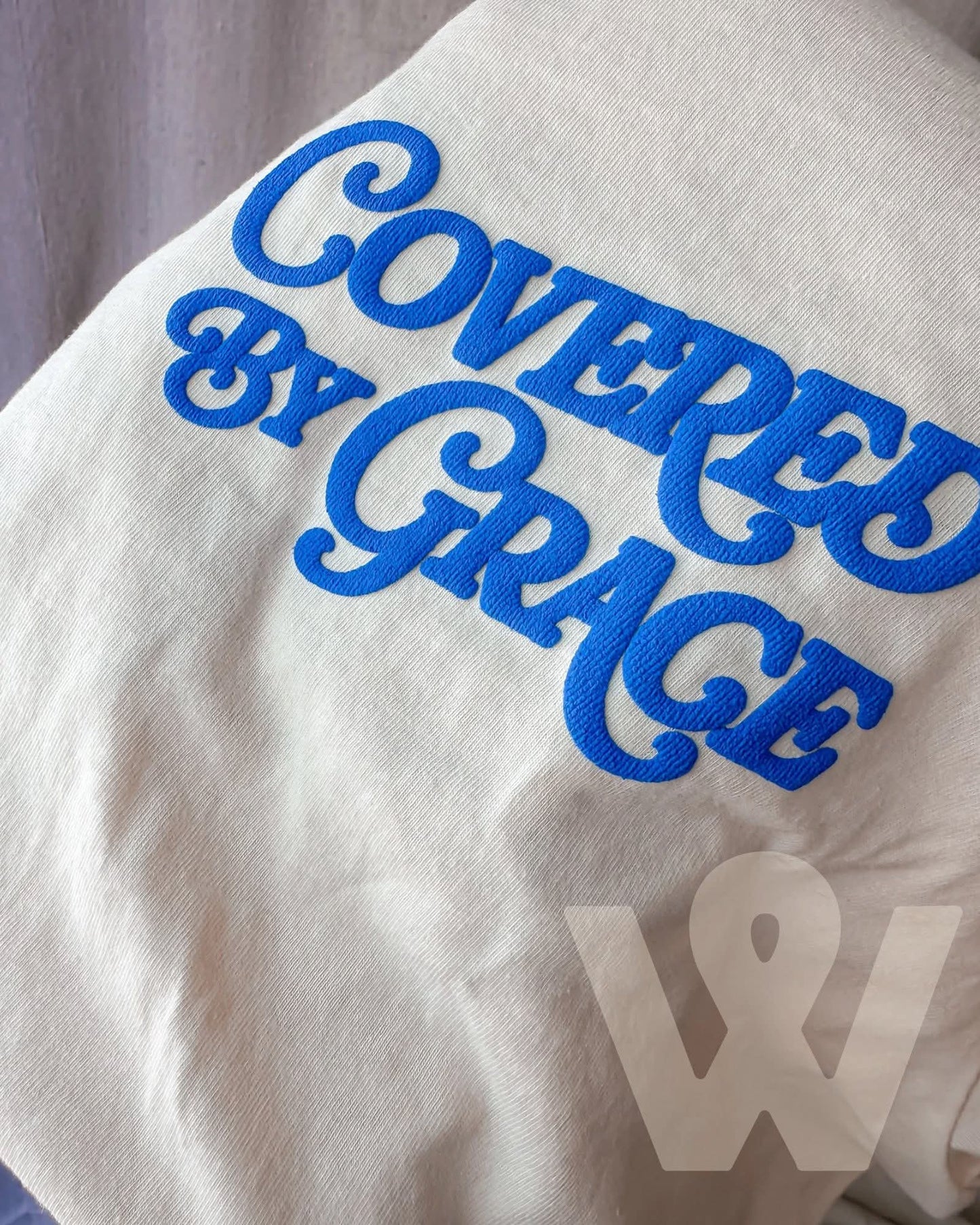 Covered By Grace Blue Puff - Ivory Tee