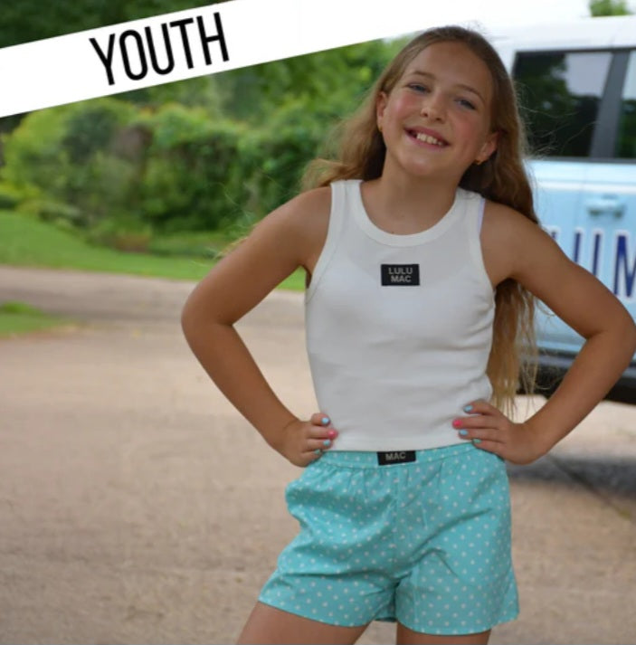 Lulu Mac Aqua Mini Polka Dot Kids Short