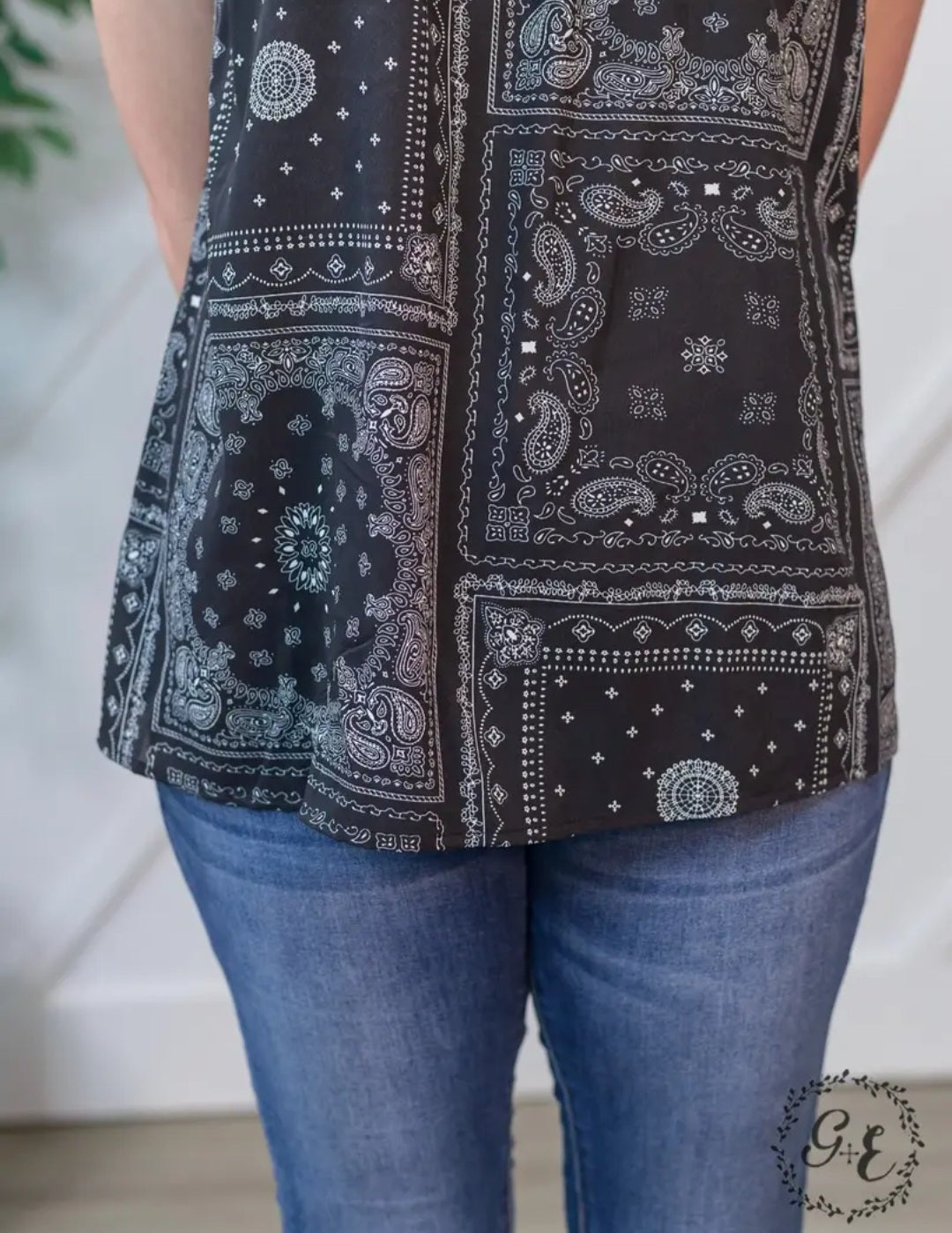 Bandanna Tie Strap Tank Top Grace & Emma