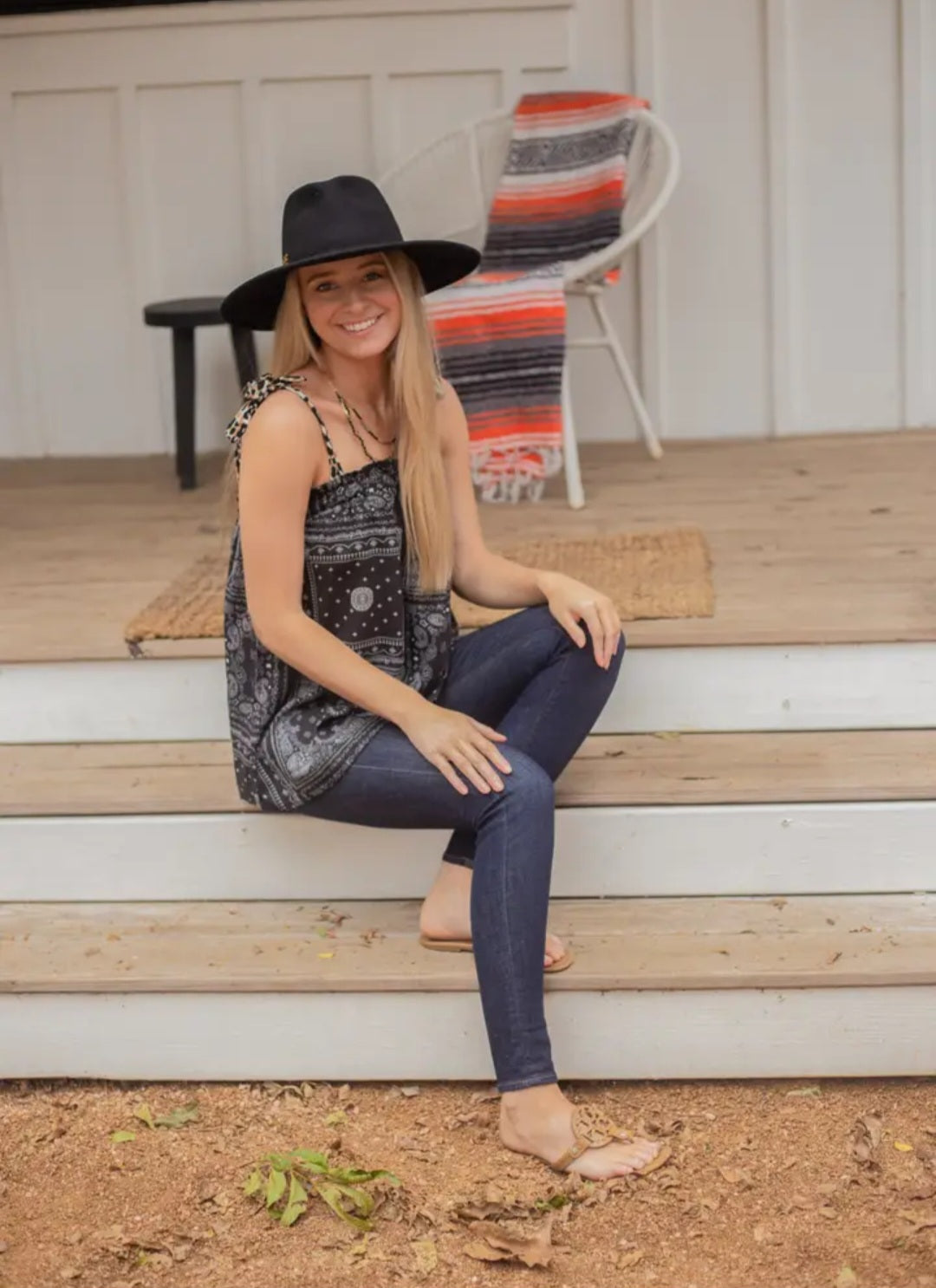 Bandanna Tie Strap Tank Top Grace & Emma