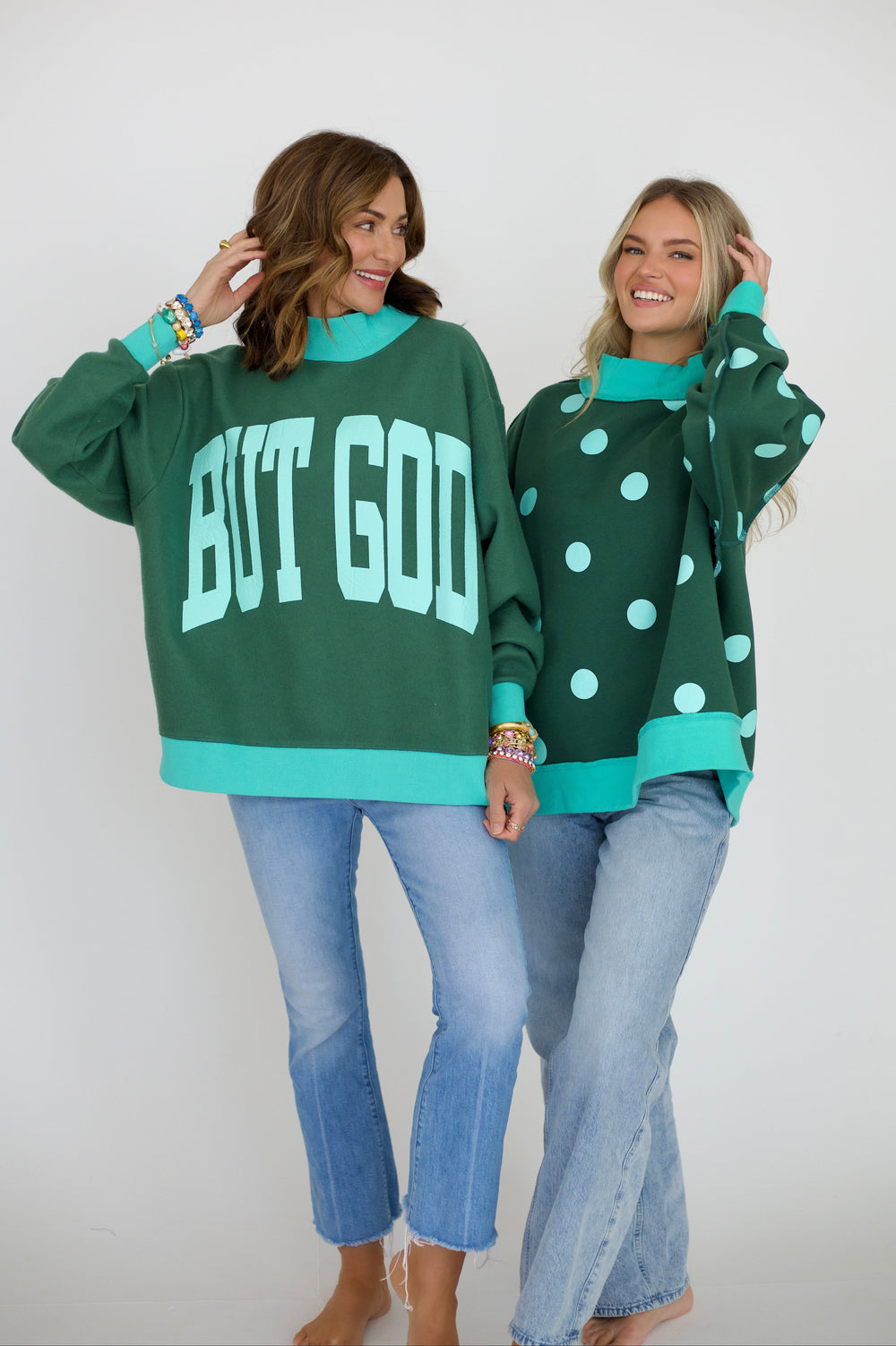 Poppy and Pine But God 2-Sided Mock Sweatshirt
