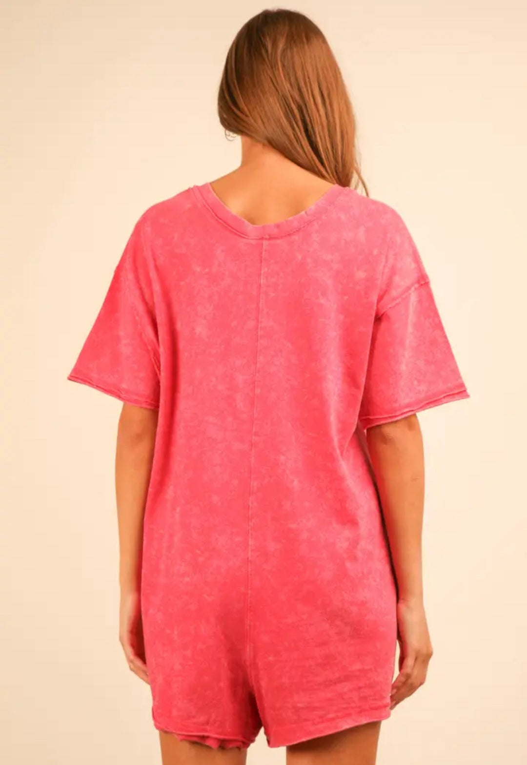 Mineral Washed Oversized Knot Romper