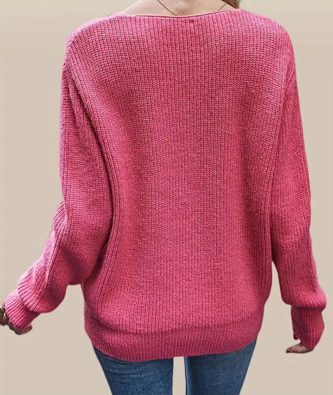 Women's V Neck Pullover Sweater