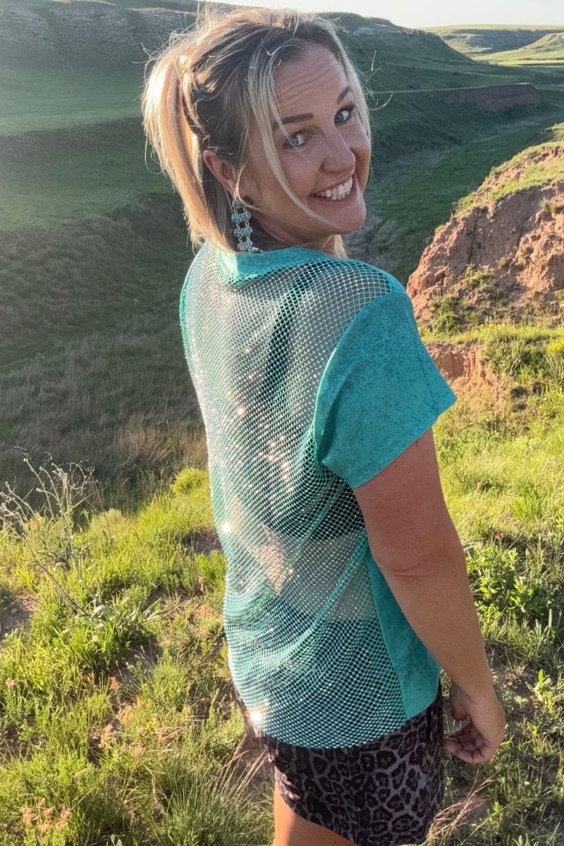 Sterling Kreek Hit The Backroads Rhinestone Top