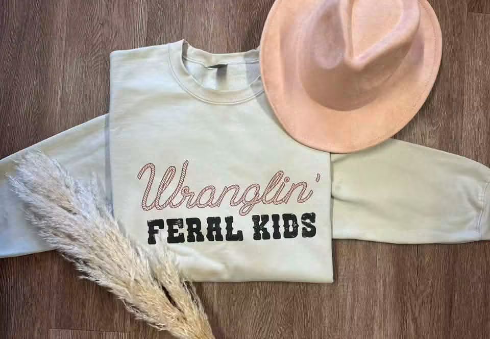 Wranglin' Feral Kids Large Long sleeve