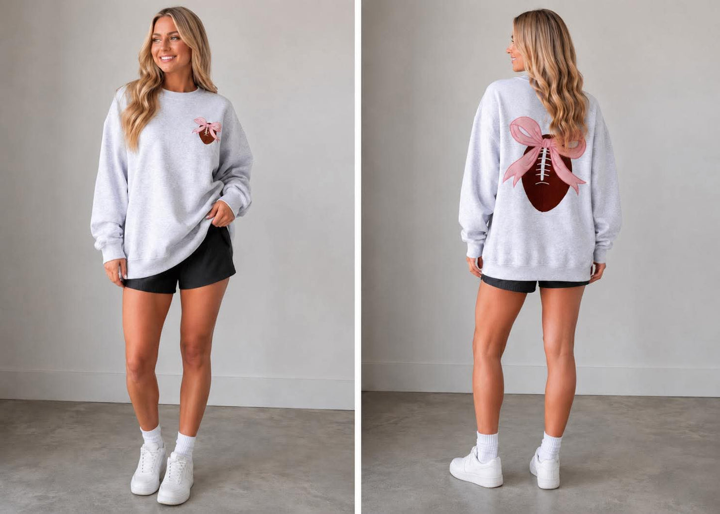 Football Embroidery Sweatshirt