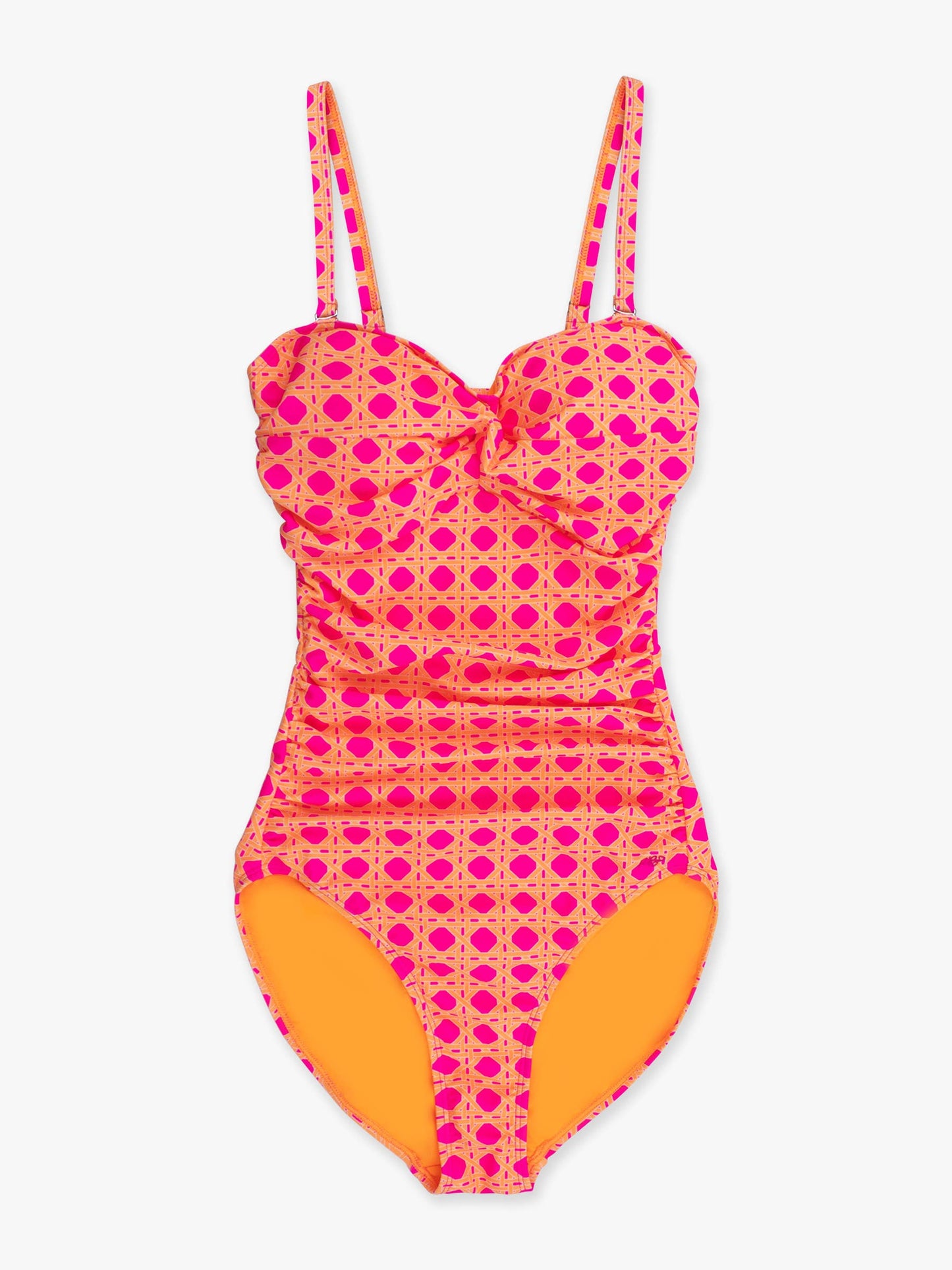 Women's Neon Sherbet Cane Convertible Bandeau One Piece Swimsuit