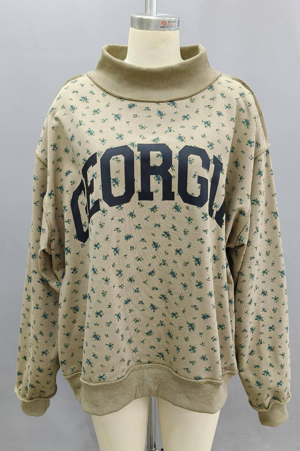 GEORGIA & GA Reversible Floral Mock Neck Sweatshirt