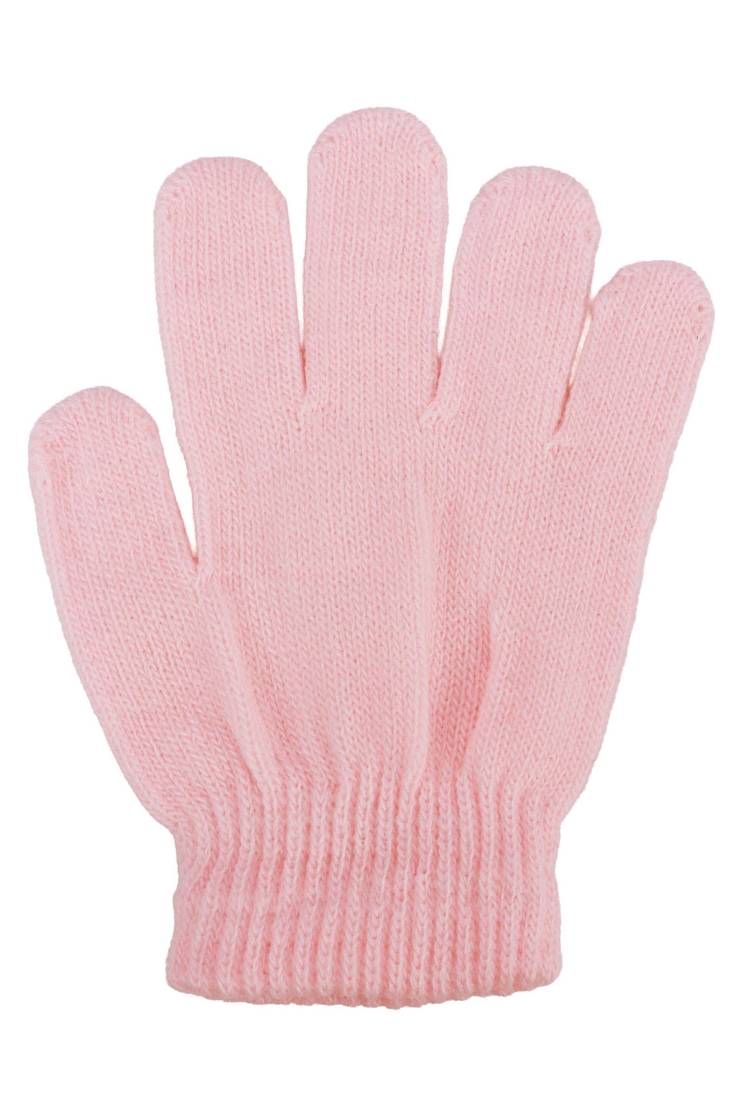 Toddler/Preschool Solid Ribbed Elastic Cuffed Gloves