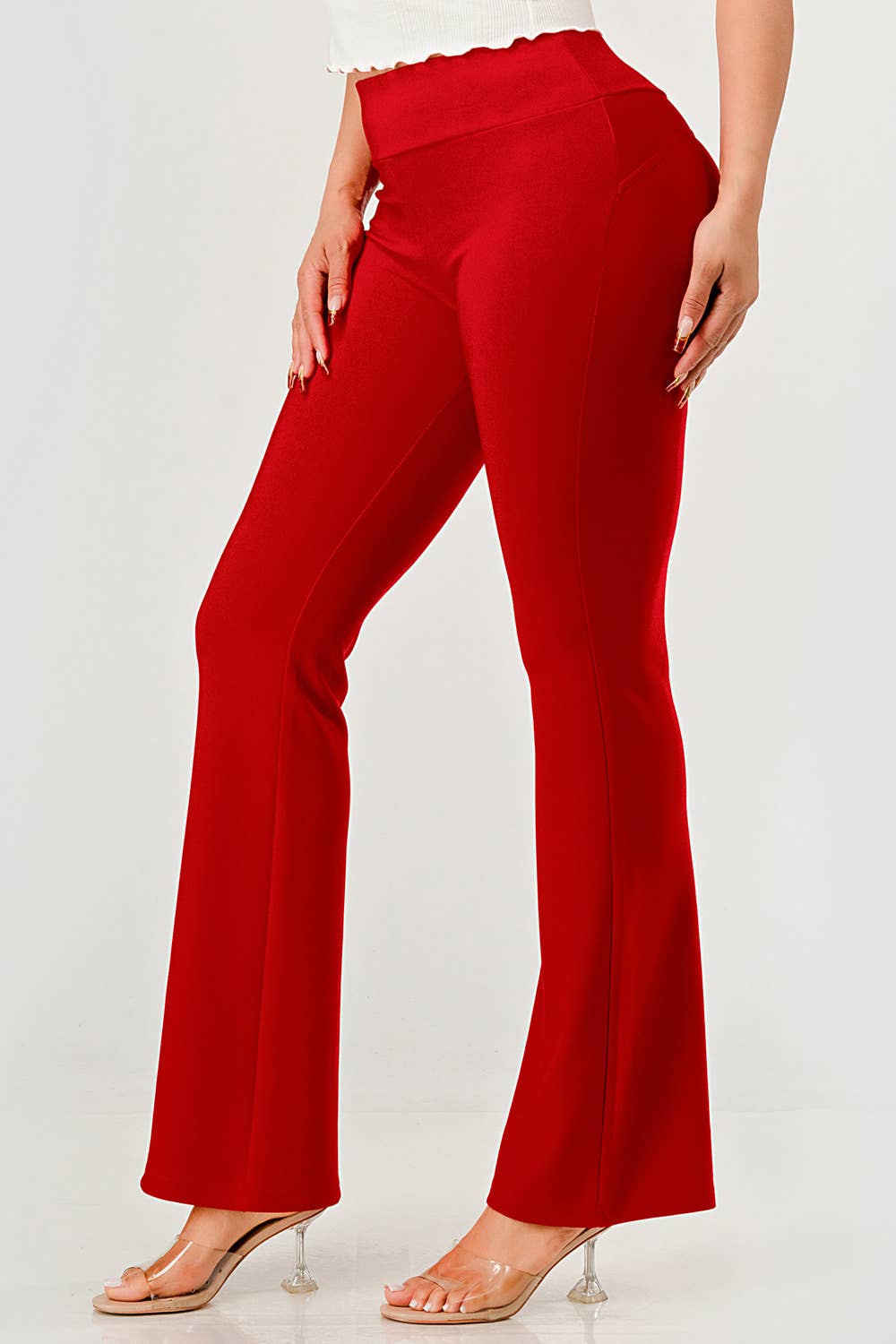 Womens High Waist Tummy Control Flare Pants