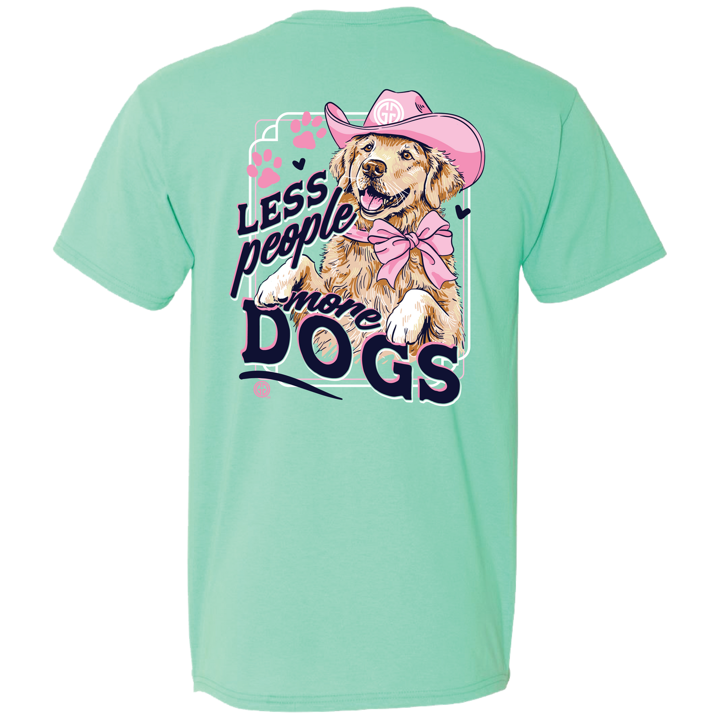 Girlie Girl Originals  Less People More Dogs-Cool Mint